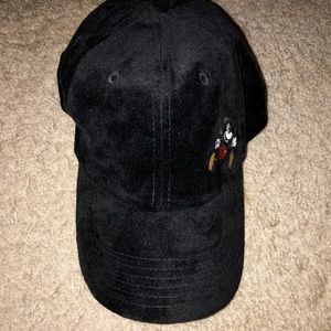 Disney Parks Black Velour Mickey Baseball Cap